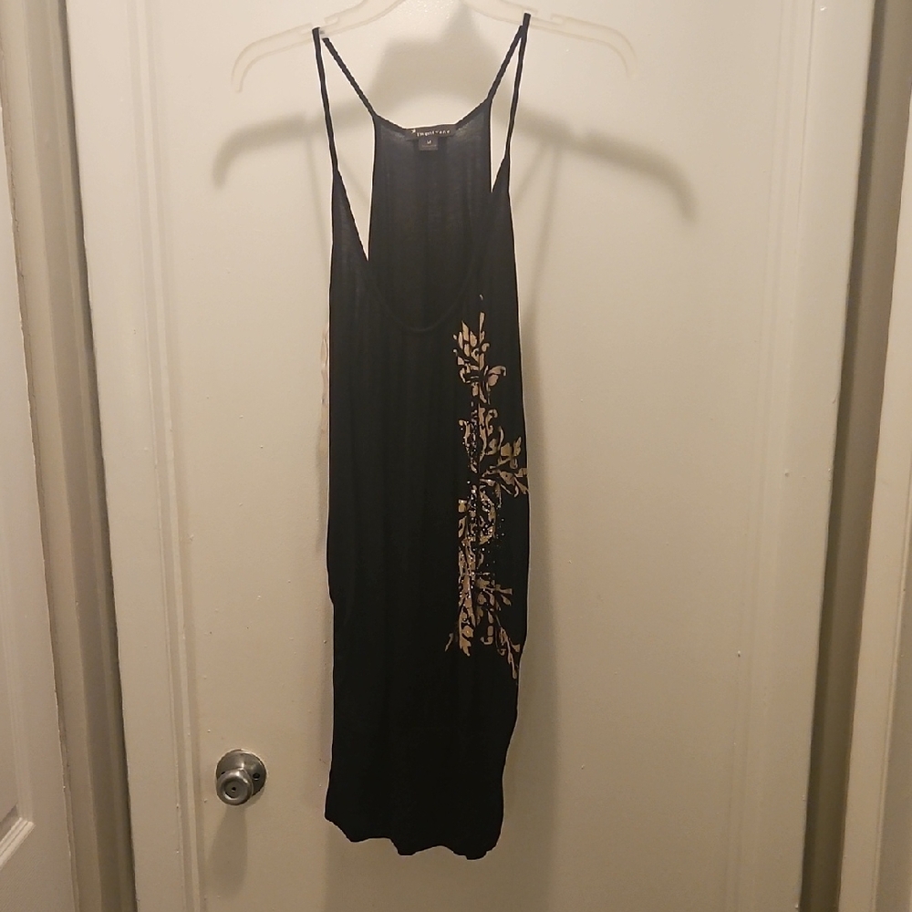 Forever 21 Black Dress with Gold Floral Design